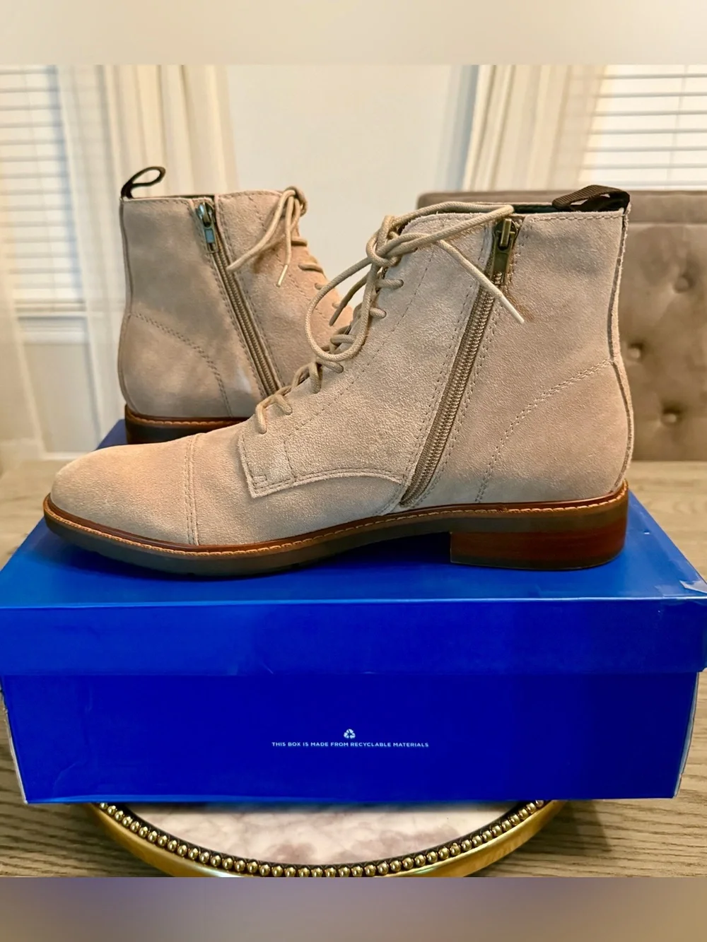 Vince Camuto Men's Ferko Suede Leather Lace-Up Boots in Truffle | SZ. 9.5 NWB